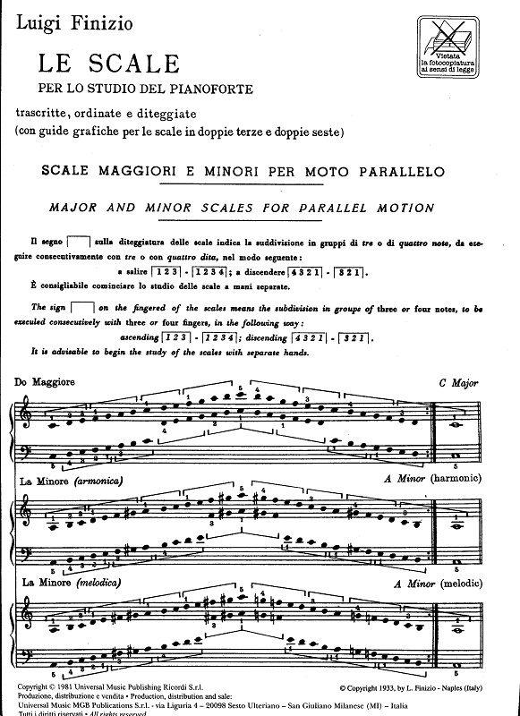 Le Scale Per Lo Studio Del Pianoforte - Trascritte, Ordinate E Diteggiate (Con Guide Grafiche) - pro klavír